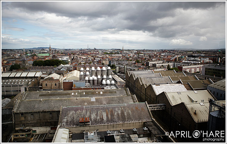 Dublin Ireland from above at the Gravity Bar in Guinness Storehouse